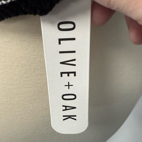 Olive + Oak Crochet Pointelle Knit Tank Top L Ivory Black Festival New w/Defect - Picture 9 of 11